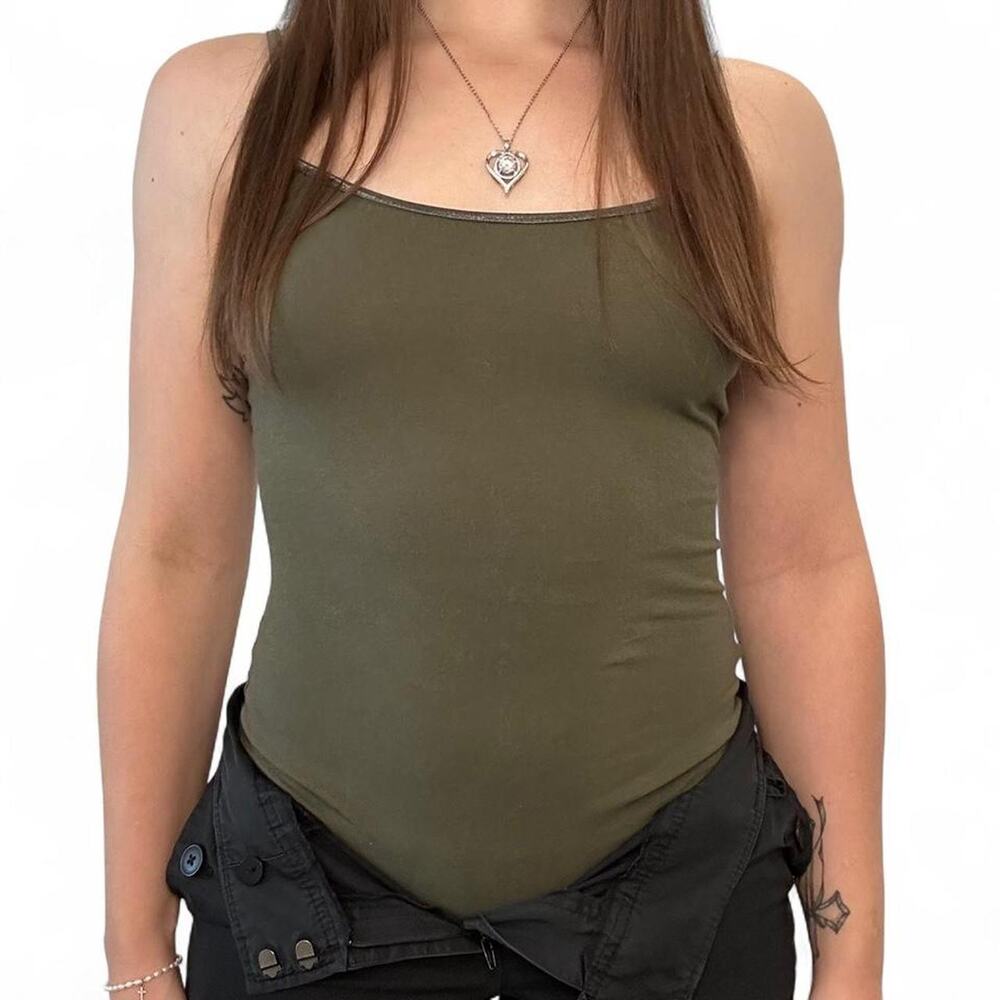Active Basic Forest Green Fitted Cami Bodysuit – Size Medium